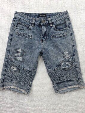 CJ Black Premium Mens 28 Denim Shorts Blue‎ Stretch Distressed 11" Inseam